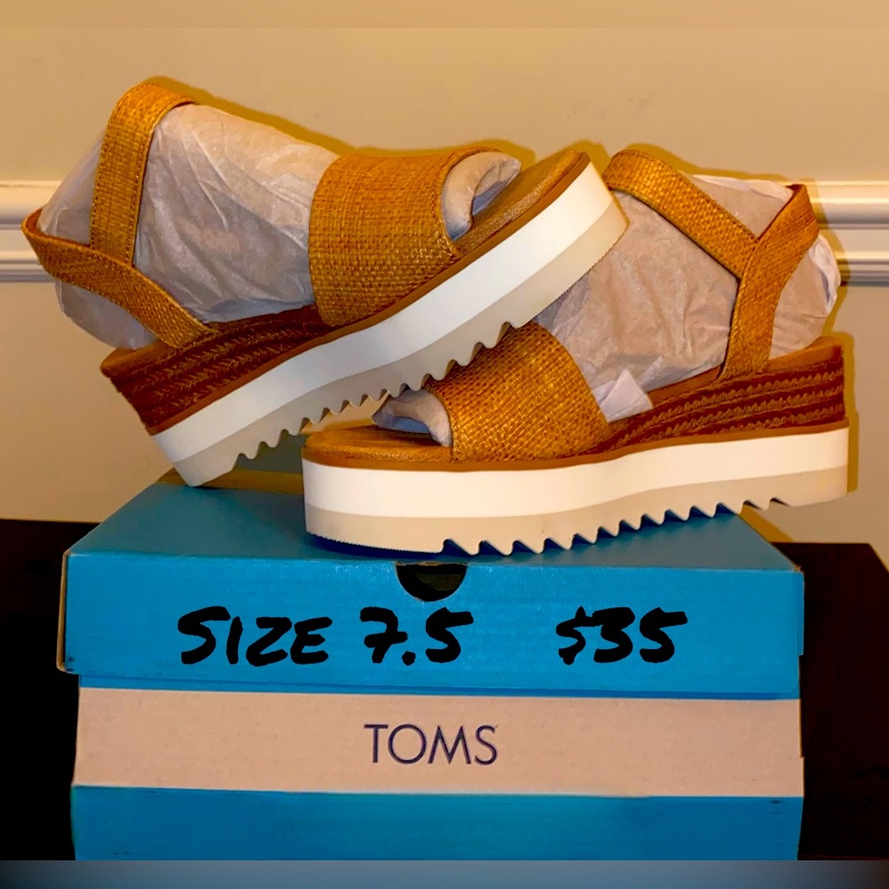TOMS Brown Platform Sandals